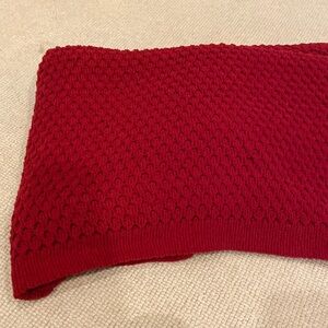 Pottery Barn Red honeycomb throw blanket